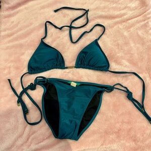 Cia Maritima Brazilian Teal Triangle Bikini Set